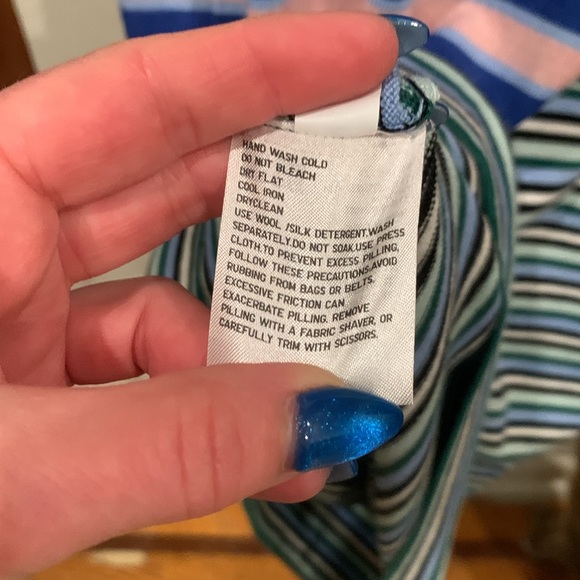 MARNI x UNIQLO collab Merino Blend Sleeveless Knitted Dress blue pink stripe S - Picture 12 of 12